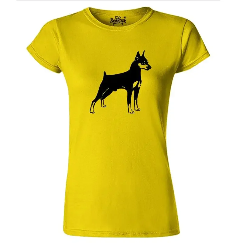 Womens Doberman Dog Vector T Shirt Pooch Hound Pet