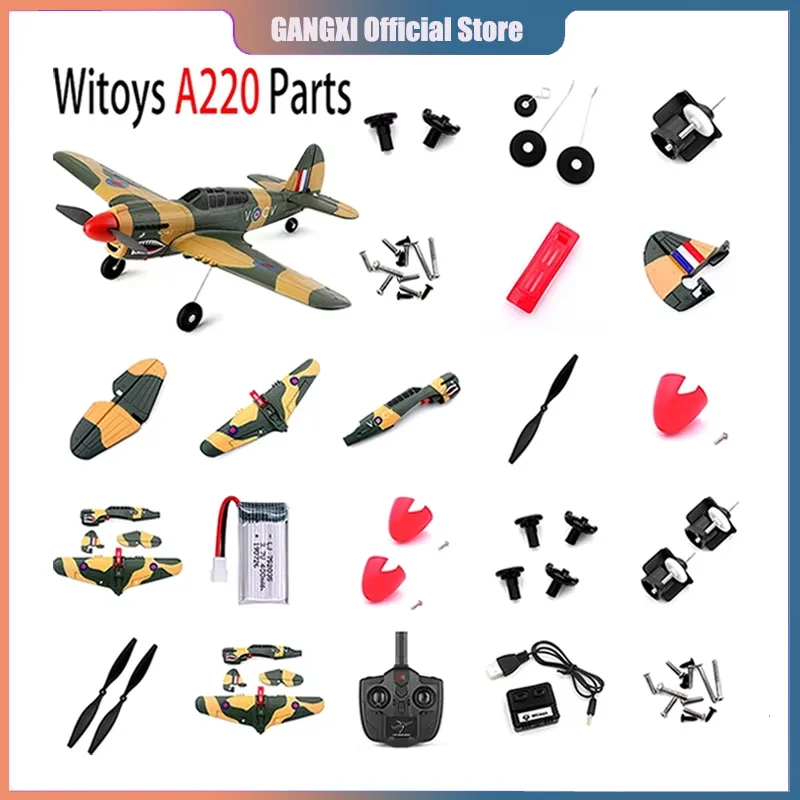 WLtoys XK A220 P40 RC Glider Spare Parts Remote Control  Propeller Motor Main Board Steering Gear Fan Blade Frame