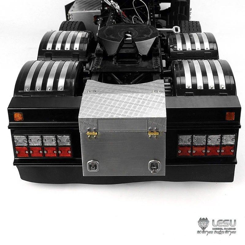1/14 RC Toy Truck Rear Beam Tail Lights Toolbox LESU S-1261 For Tamiya R620 R470 1/14 RC Tractor Dump Truck Parts Accessories