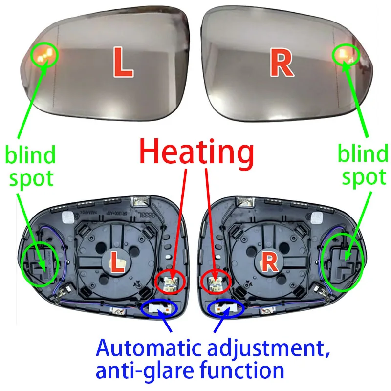 For Lexus RX RX300 RX350 RX450 RX450H （2016 2017 2018-2022） Car Mirror Auto Dimming Heated Blind Spot Warning Rear Mirror Glass