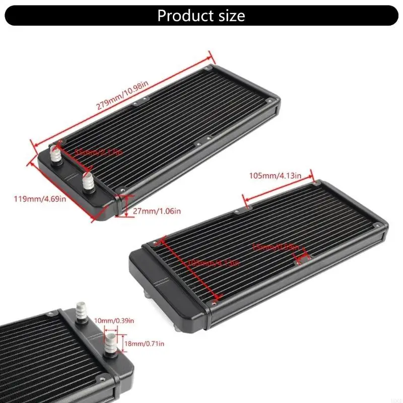 900F 수냉 라디에이터 18 파이프 알루미늄 열교환기 라디에이터 SRL240F10 PC CPU 컴퓨터 수냉 시스템