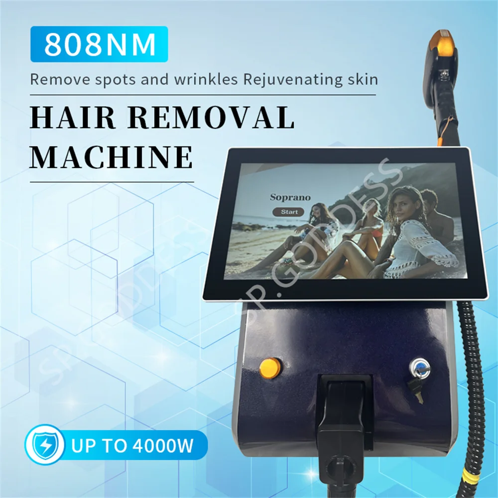 

Big Screen Diode Laser Hair Removal Machine Painless Ice Cooling Titanium Diode 808 755 1064 Sopra Skin Rejuvenation Machine