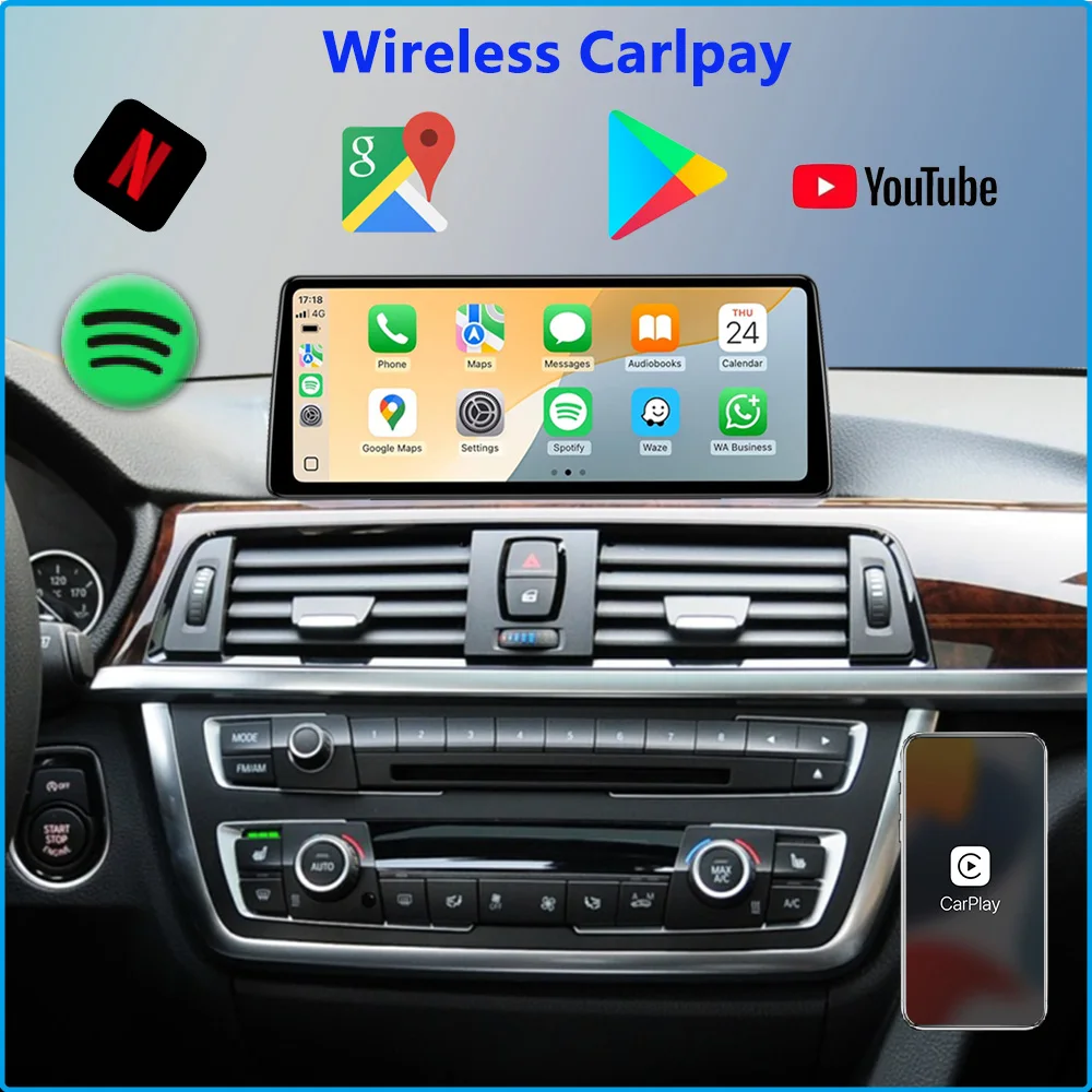 Ultra Narrow Linux Syste For BMW 4 Series F32 F33 F35 2013-2018 NBT EVO Wireles Carplay Android auto Car Radio Airplay BT