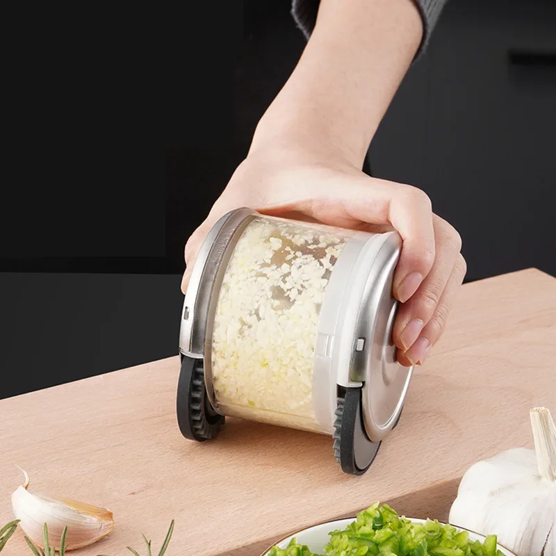 

Roller Garlic Crusher Vegetables Cutter Kitchen Gadget Accessories Manual Chopper Meat Grinders Garlic Press Mud Grinding Tools