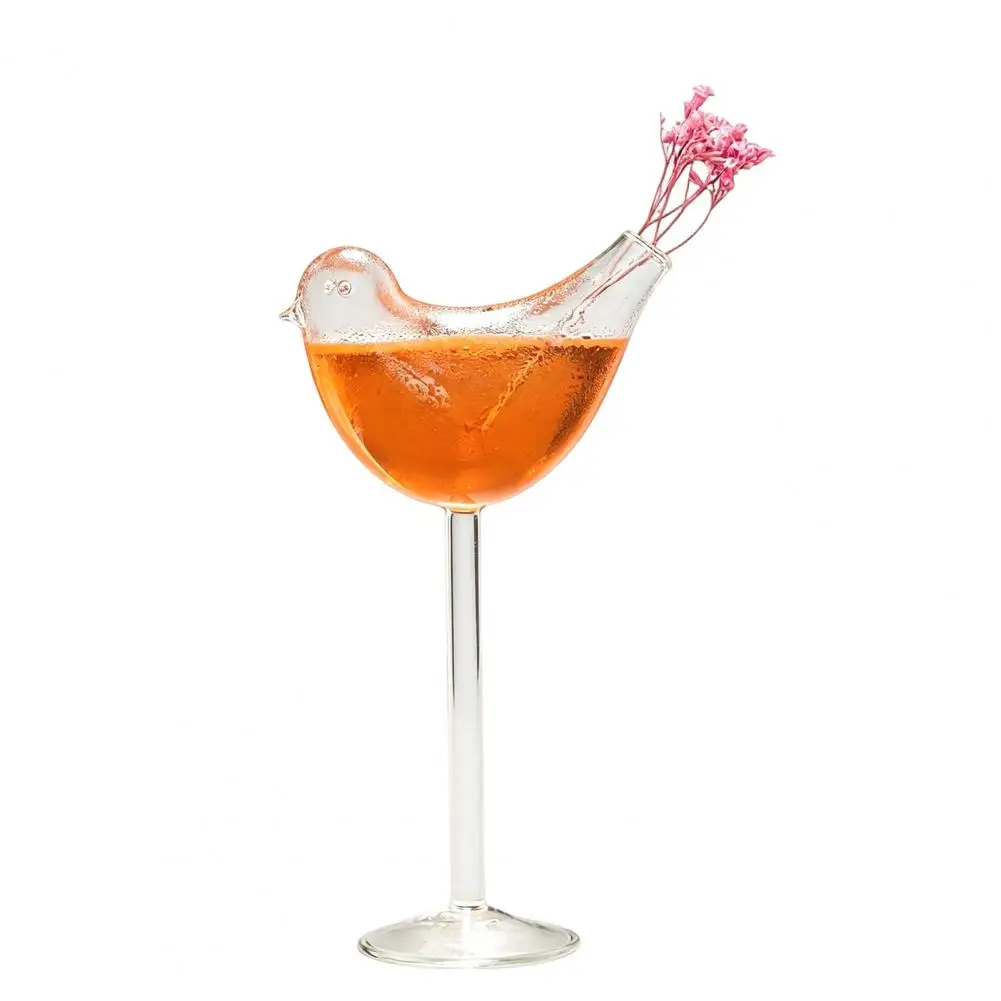 Thickened Rim Drinkware Bird Bam Glasses Set Bird-shaped Wine Cocktail Glasses Drinkware for Champagne Parties Weddings Mixed