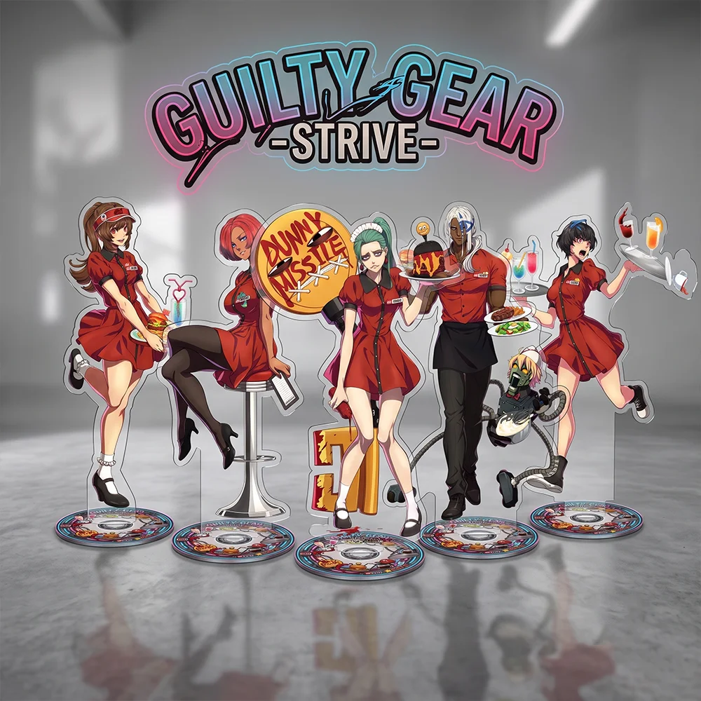 Game GUILTY GEAR -STRIVE 15CM Double Sided Acrylic Stand Keychain 2026 New Anime Stand Bridget Sol Badguy A.B.A Desk Decor
