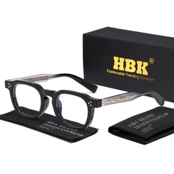 HBK Retro Square Glasses for Men TR90 Frame Anti Blue Light High Quality Computer Reading Glasses Women Optical Eyewear