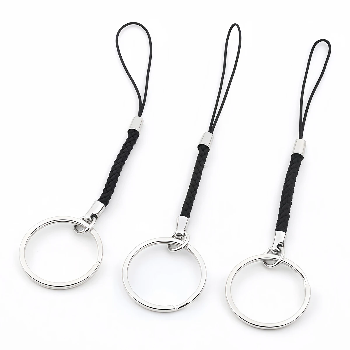 10-20 Stück Schlüsselanhänger-Seil mit 25mm Schlüsselring, Lanyard-Kordel, Nylon-Geflechtband, Schlüsselring für DIY-Schlüsselanhänger, Anhänger, Bastelarbeiten, Schmuckherstellung – Detail 3