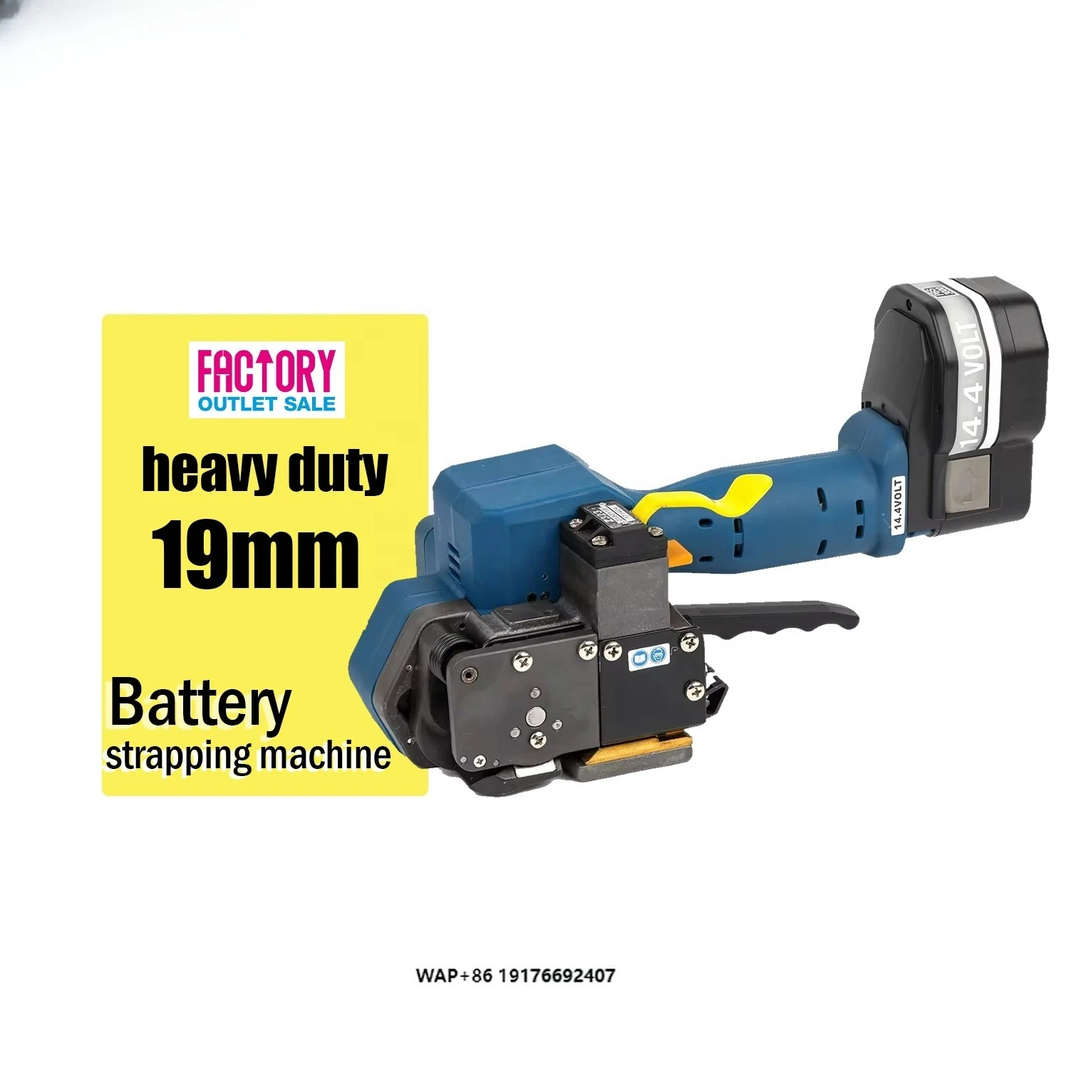 

27000mAh Battery Capacity Portable Battery Powered Plastic Strapping Tools by One Click Tighten Package