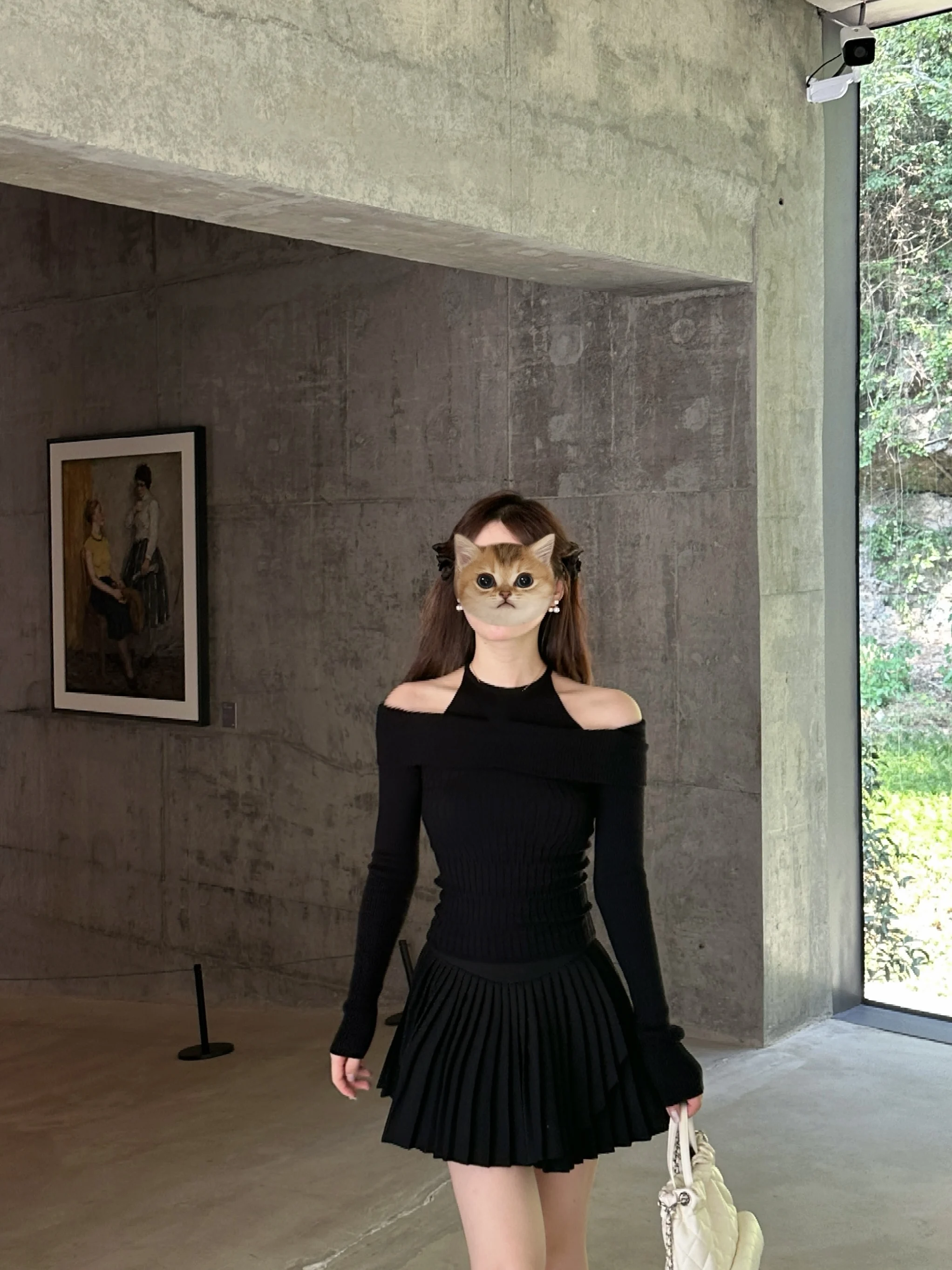 

Tree Knitted oulder Bared Slim Fit Top Casual Sle Soft Viscose Polyester Nylon Blend Long Sve round Ne Top