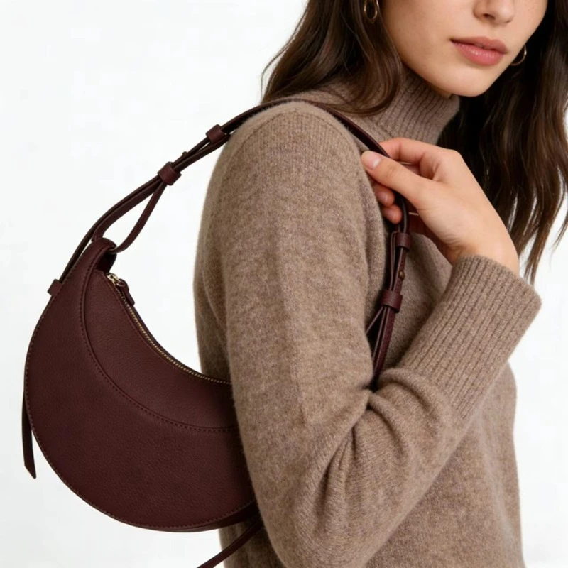 

French Niche Brand 2026 New Saddle Bag Women's High-end Crossbody Half Moon Bag Y2K Women's Bag