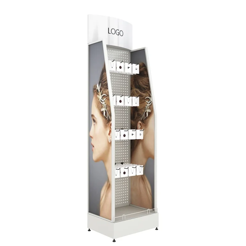 Custom. price beauty salon wig shop furniture metal pegboard custom stand extensions hair display rack