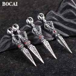 BOCAI New S990 Silver Subduing Personality Domineering Man Pendant Vajra Pestle Good Luck Jewelry Accessories Birthday Gift
