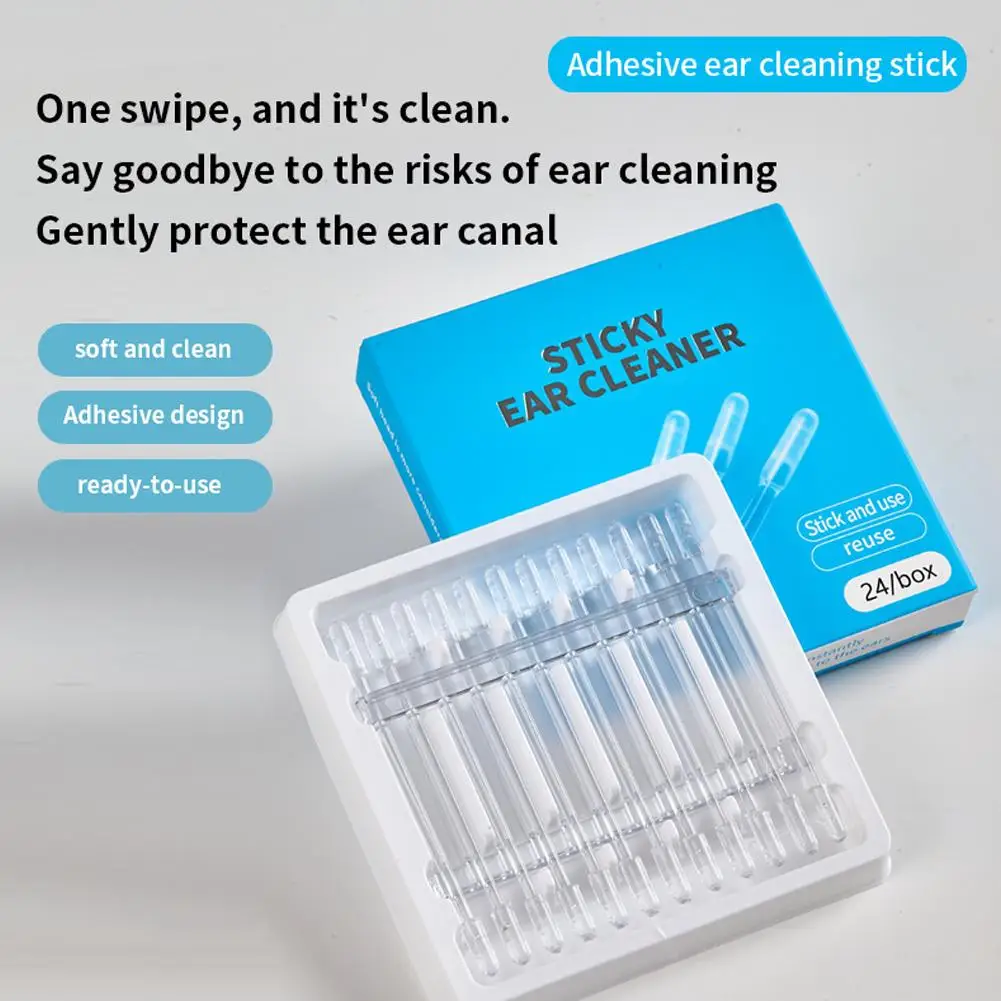 Silicone Ear Wax Cleaner Sticks Disposable Cleaning Sticky Soft Round Tip Gentle Ear Cleaning Tool Ear Swabs Picks For Adults