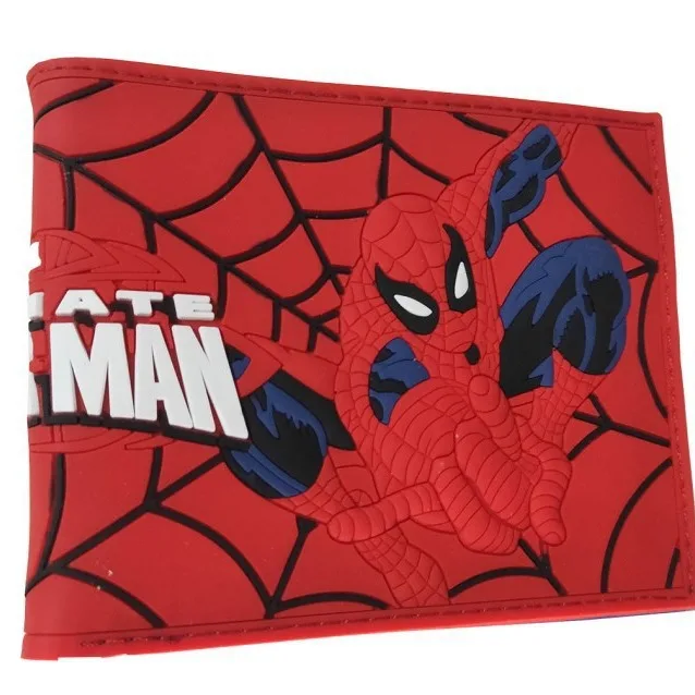 กระเป๋าสตางค์ลายการ์ตูน Marvel Deadpool Venom Deadpool มีช่องใส่เหรียญกระเป๋าเงินใบสั้นทำจาก PVC สัมผัส3D ที่ใส่บัตรประชาชน