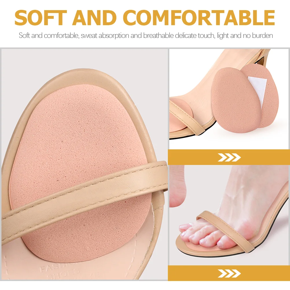 6 Pairs Anti-abrasion Forefoot Pad Wear-resistant Metatarsal Pads Shoe Inserts Anti-skid Portable Self-adhesive Insole