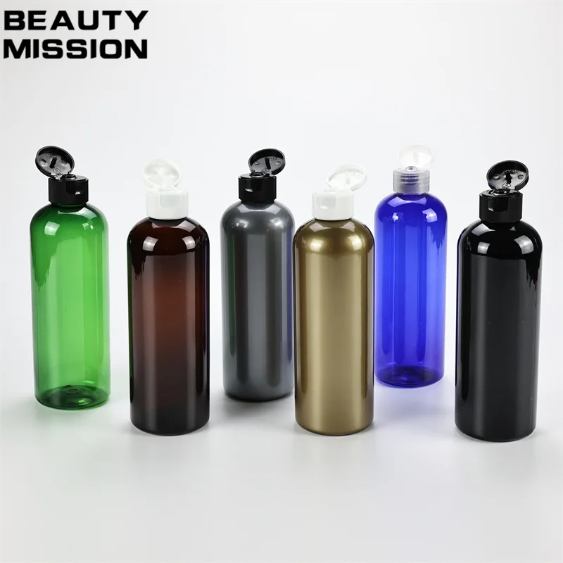 300ML X 20 Golden Empty Cosmetic Refillable Bottle With Flip Cap Plastic Container For Body Care Cream Shampoo Lotion Shower Gel