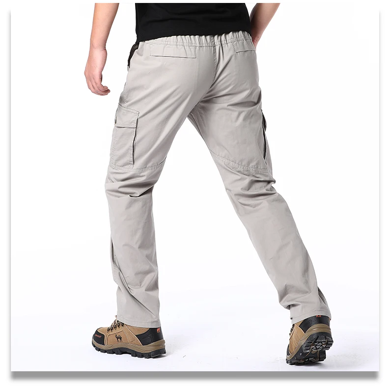 Plus Größe männer Cargo Hosen Casual Lose Multi Tasche Hohe Qualität Baumwolle Hosen Lange Hosen Herren Jogger Hosen 5XL 6XL – Detail 4