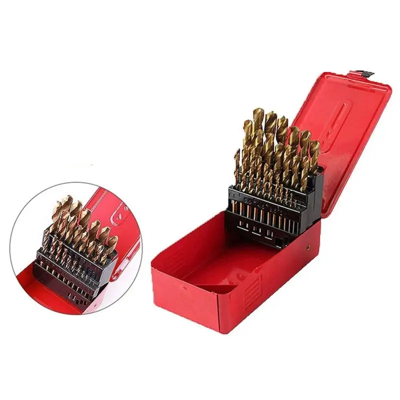 Iron Storage Box Included 25PCS M35 Twist Drill Bit Set For Stainless Steel Wood Metal Drilling