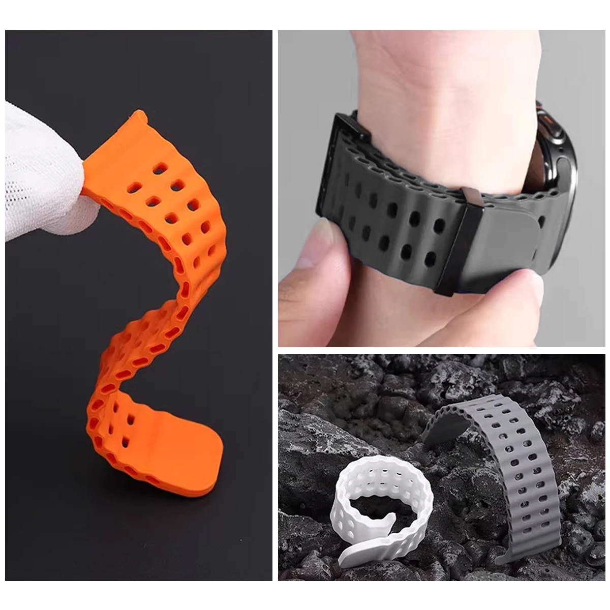 레드미 워치 5 액티브/라이트용 투톤 마린 스트랩+케이스 레드미 5 라이트/액티브 스포츠 팔찌 범퍼용 오션 밴드 실리콘 커버