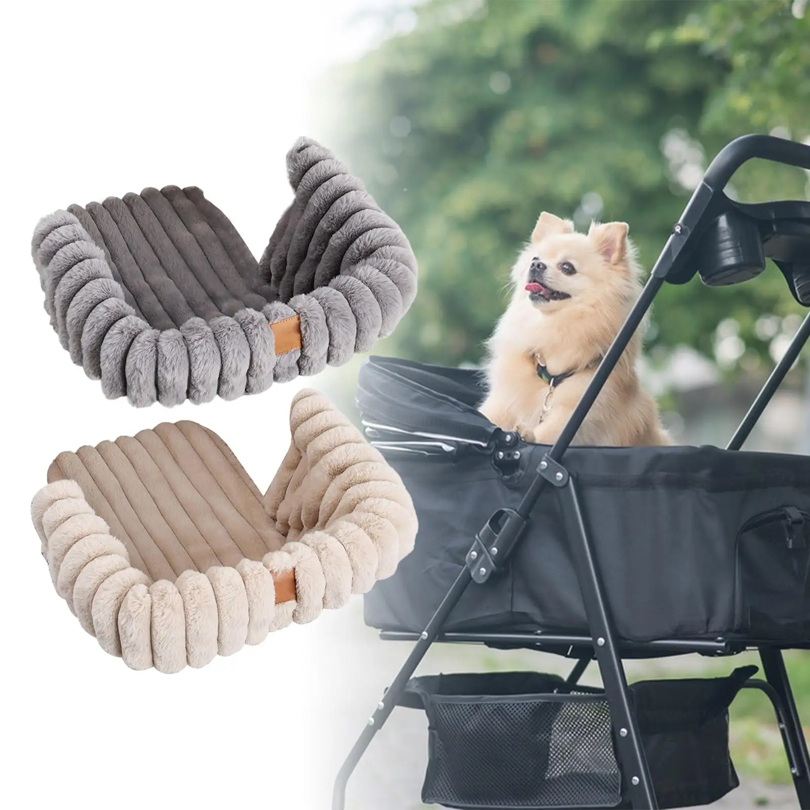 Warm Pet Stroller Pad, Washable Wear Resistant, Plush Pet Carrier Strolling Cart Pad, Cart Accessories, Dog Stroller Mat