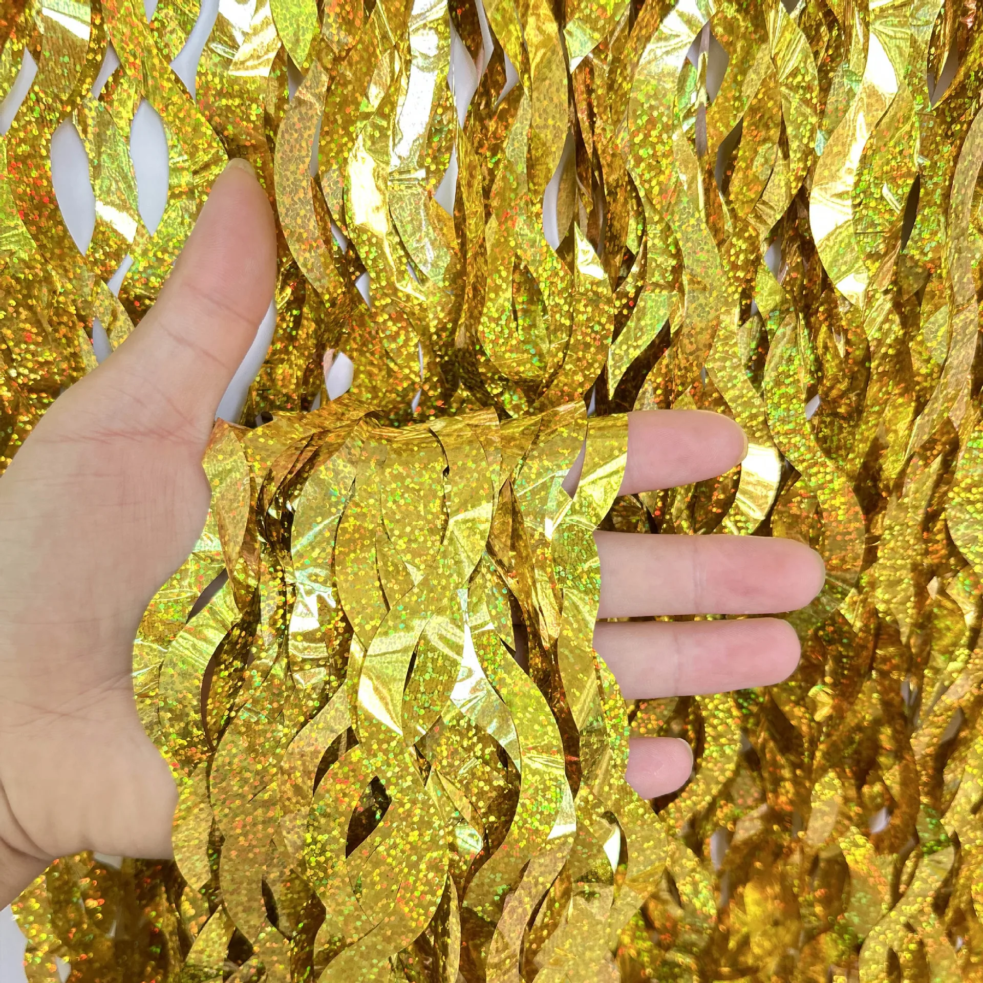 Metallic Lametta Folie Fransen Vorhänge mit Star Party Foto Hintergrund Party Luft schlangen zum Geburtstag Silvester Hochzeits dekor