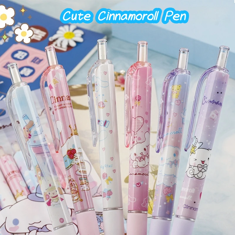 Sanrio Cinnamoroll 6/12/24/36pcs New Cute Cartoon High Appearance 0.5mm Press Neutral Pen Student Stationery Reward Gift