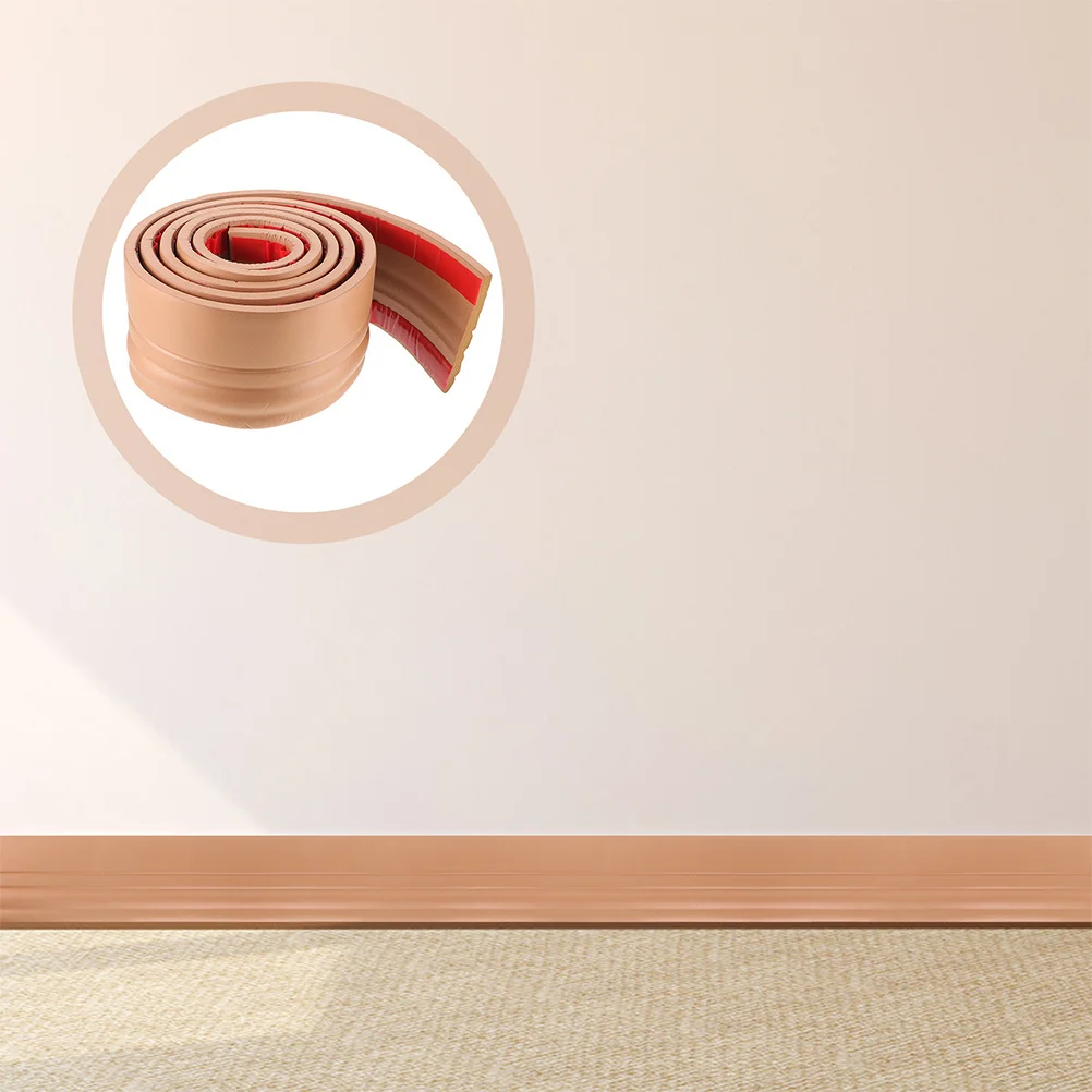 1 Roll Flexible Self-Adhesive Peel and Stick Wall Edge Trim Corner Molding Durable Baseboard for Background Walls