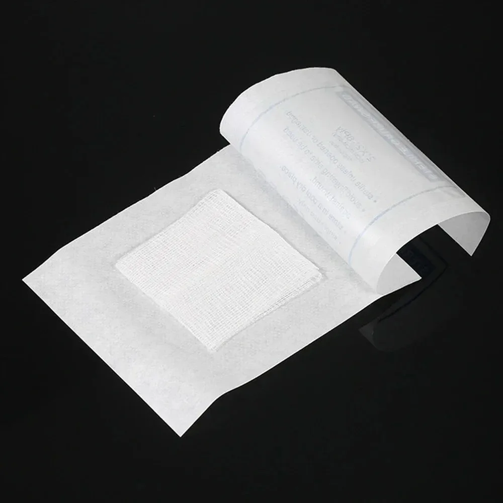 Medizinische Einweg-Gaze-Pads, Erste-Hilfe-Gaze-Komprimierung, einzeln verpackte Gaze, steril, 3 Größen, Wundpflege-Kompressen-Pads – Detail 3