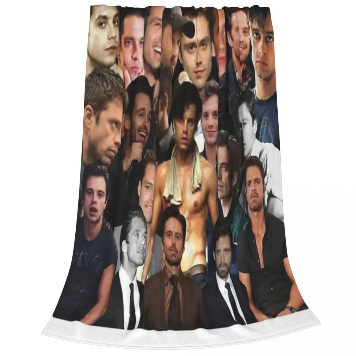 Fluffy Baby Blanket Sebastian Stan Collage-1725540708.0120757 Sofa Camp Nap Bedspread Cozy Flannel Blanket Bedroom Decor