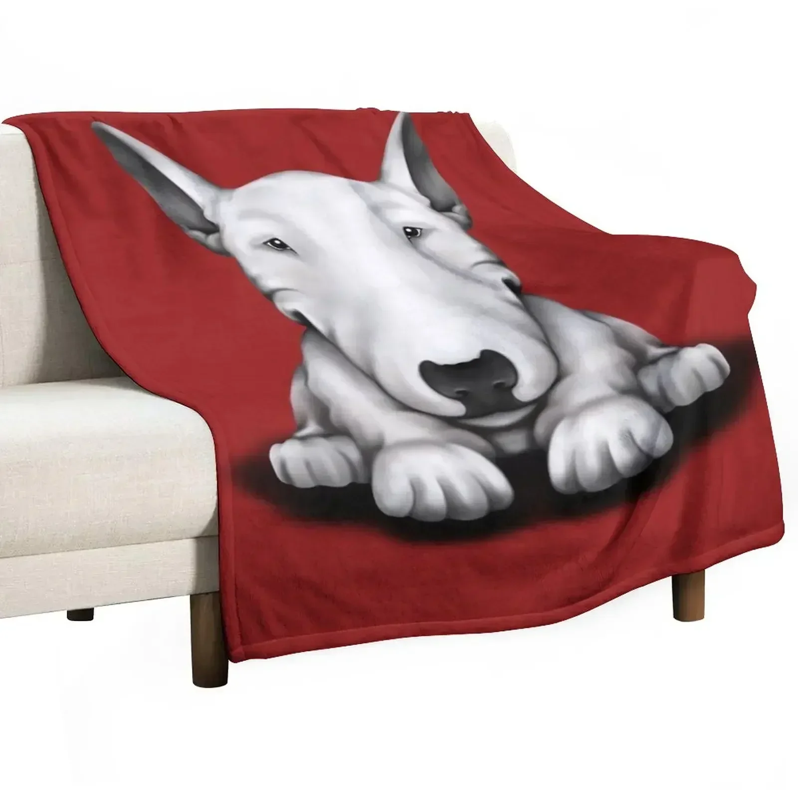 Front Sit English Bull Terrier Throw Blanket Nap Plaid on the sofa Decorative Beds Stuffeds Luxury Brand Blankets