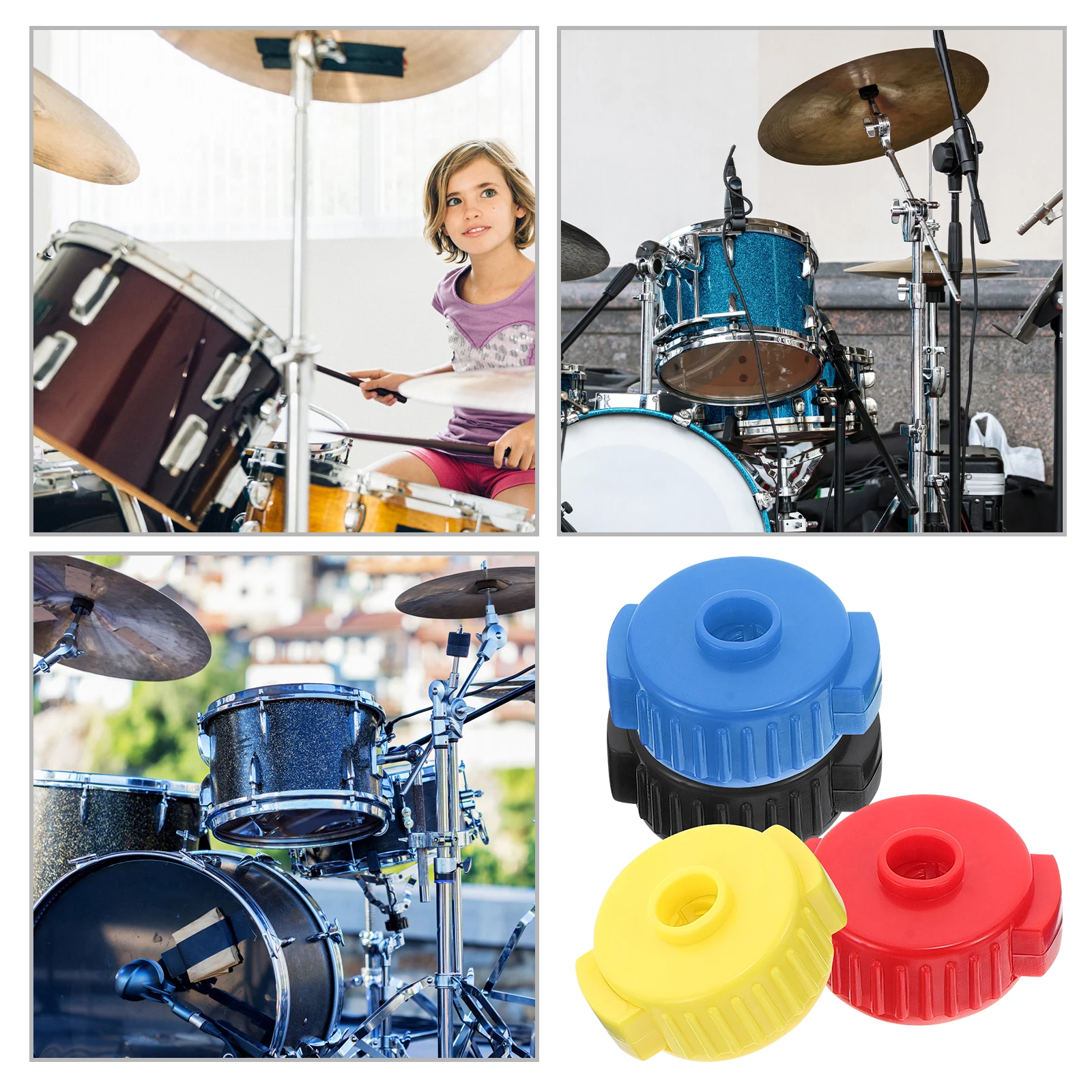 

4pcs Plastic Cymbal Nuts Fast Fixing Drum Replacement Parts Universal Lightweight Sturdy Cymbal Small Nuts For