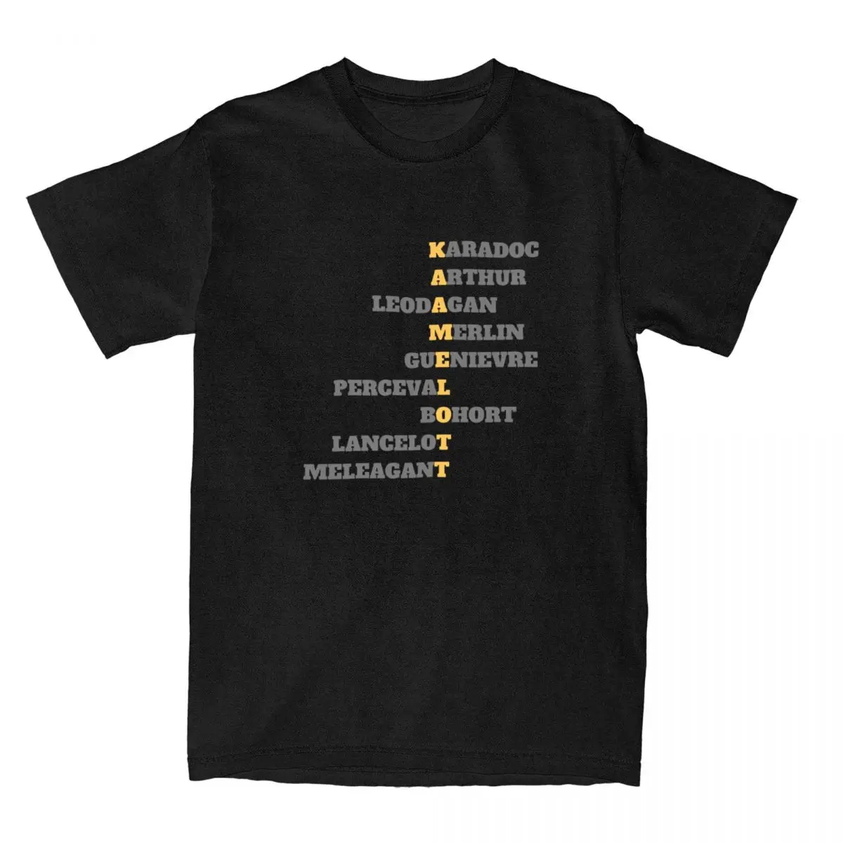 Kaamelott, Coded Characters Men's T Shirts Humor Tees Short Sleeve Crewneck T-Shirt Cotton Summer Clothing