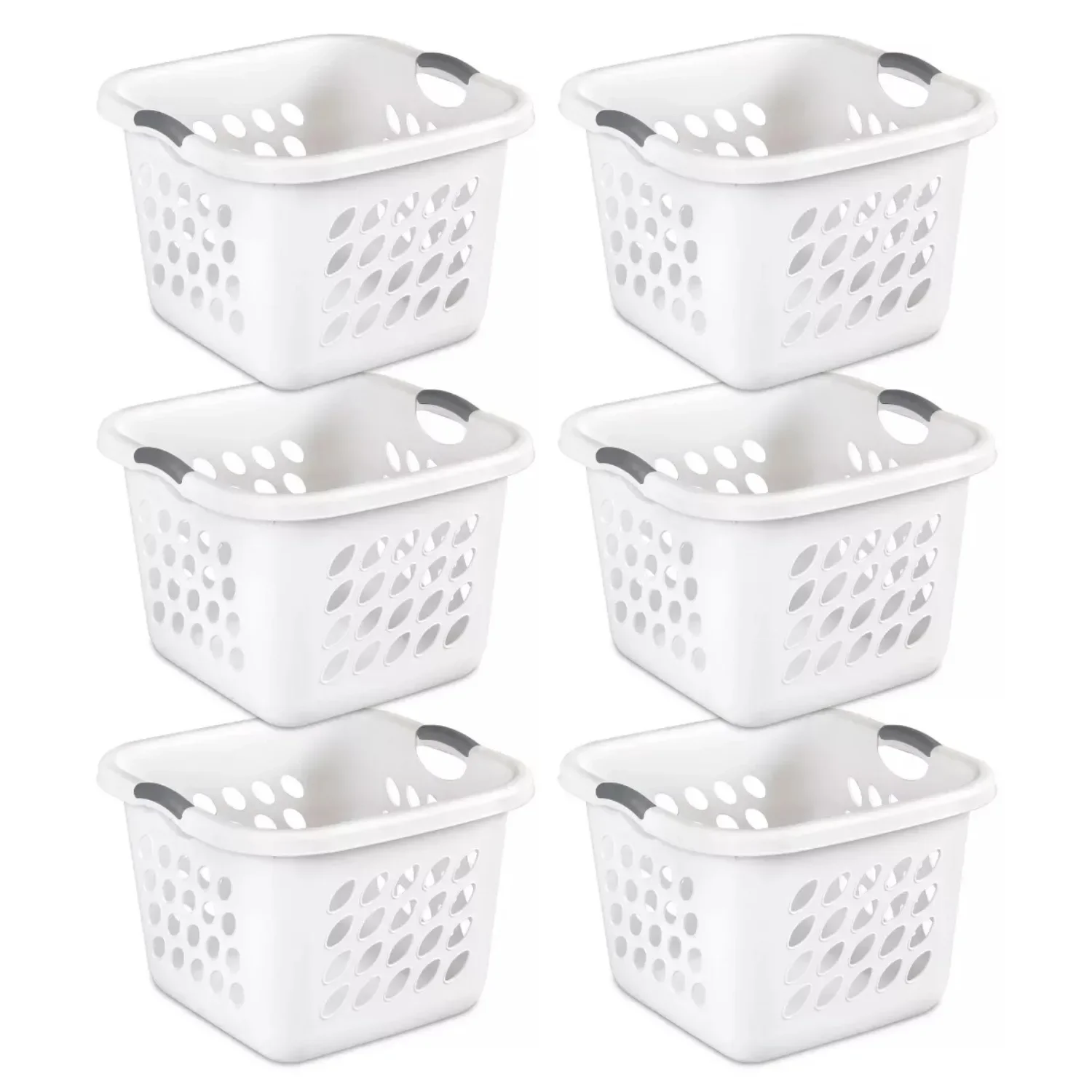 Bushel Ultra Square Laundry Basket, Plastic, Comfort Handles to Easily Carry Clothes to and from the Laundry Room