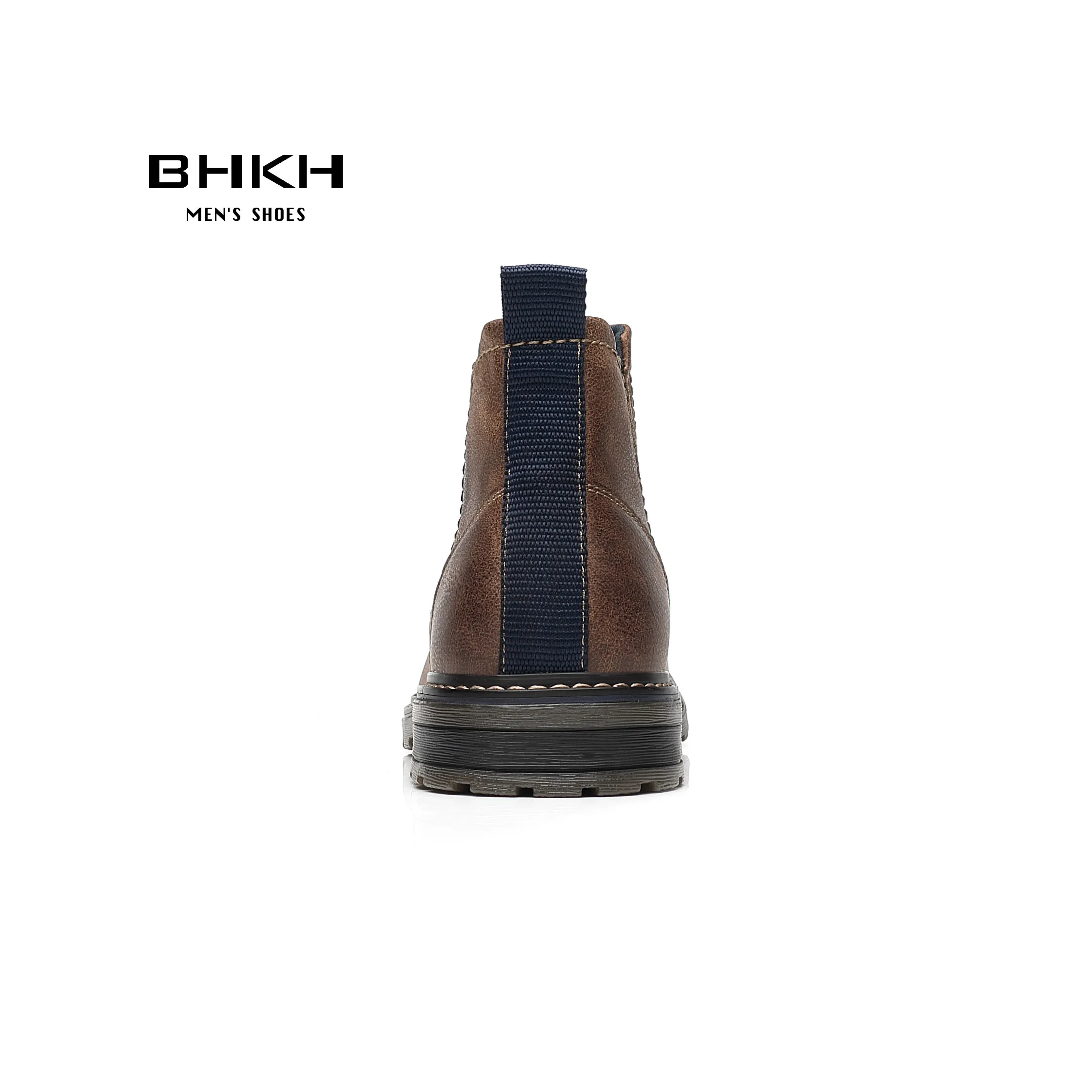 BHKH 2024 Men Chelsea Boots New Winter Men Boots  Soft Leather Elastic Strap Ankle Boots Smart Formal Business Casual Man Shoes