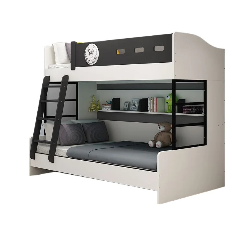 

New Guangdong Foshan solid wood high and low bed adult children bunk bed 1.2/1 meters cross-border