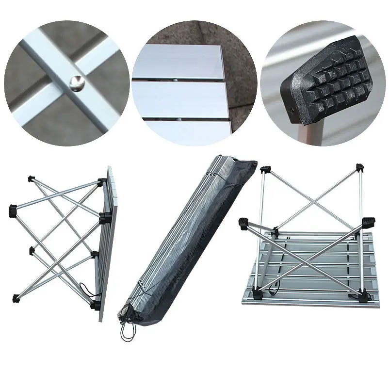 Lightenup-Ultralight Portable Outdoor Aluminum Alloy Silver Folding Table