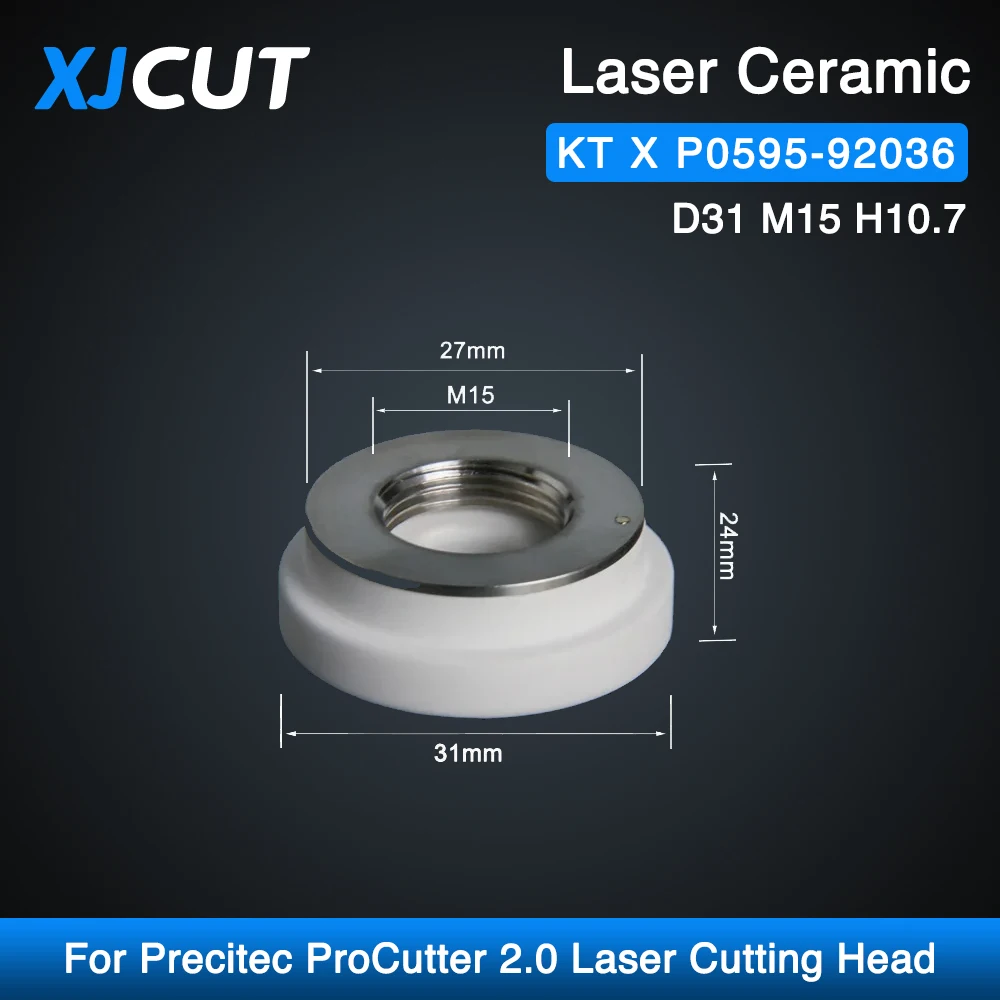 XJCUT OEM Laser Keramik Teil KTX KT X P0595-92036 Für Precitec ProCutter & ProCutter Zoom 2,0 Laserkopf D31 H10,7 M15