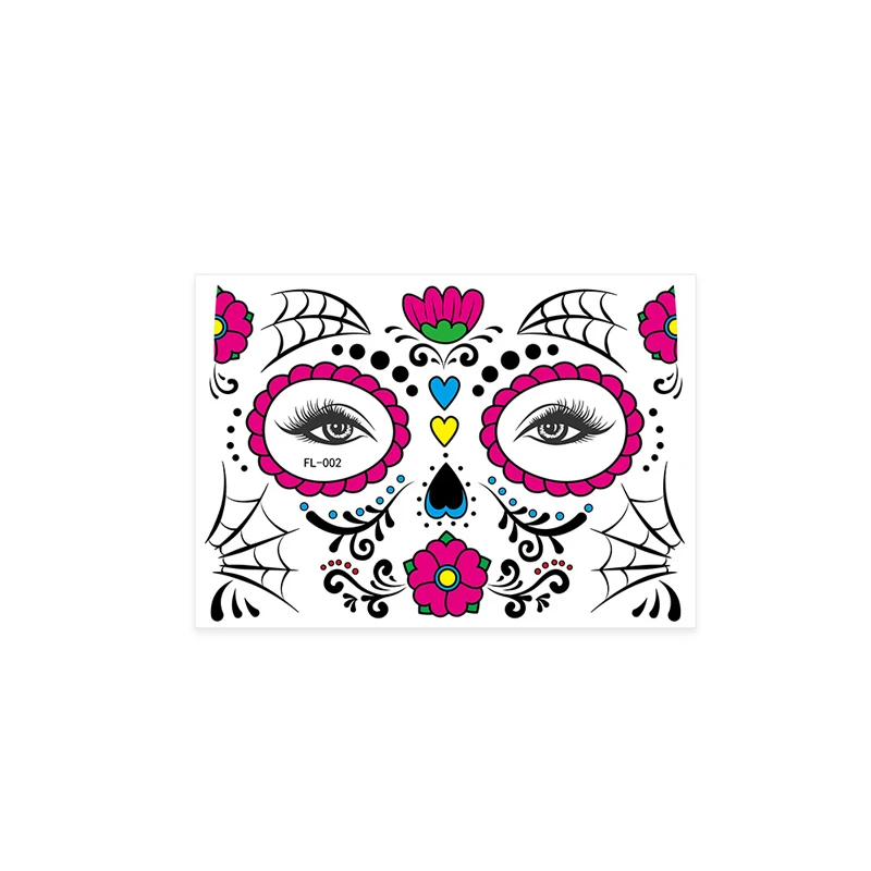 Face Festival Tattoo Costume Party Stickers Halloween Waterproof Temporary Tattoo Stickers Makeup Body Dress Up Decoration