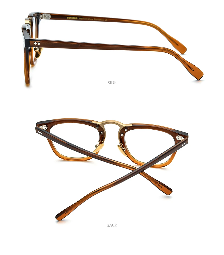 HEPIDEM Acetat Brille Rahmen Männer Marke Designer Retro quadratische Nerd Brillen japanische handgemachte Brille Vintage Brillen 9214 – Detail 7