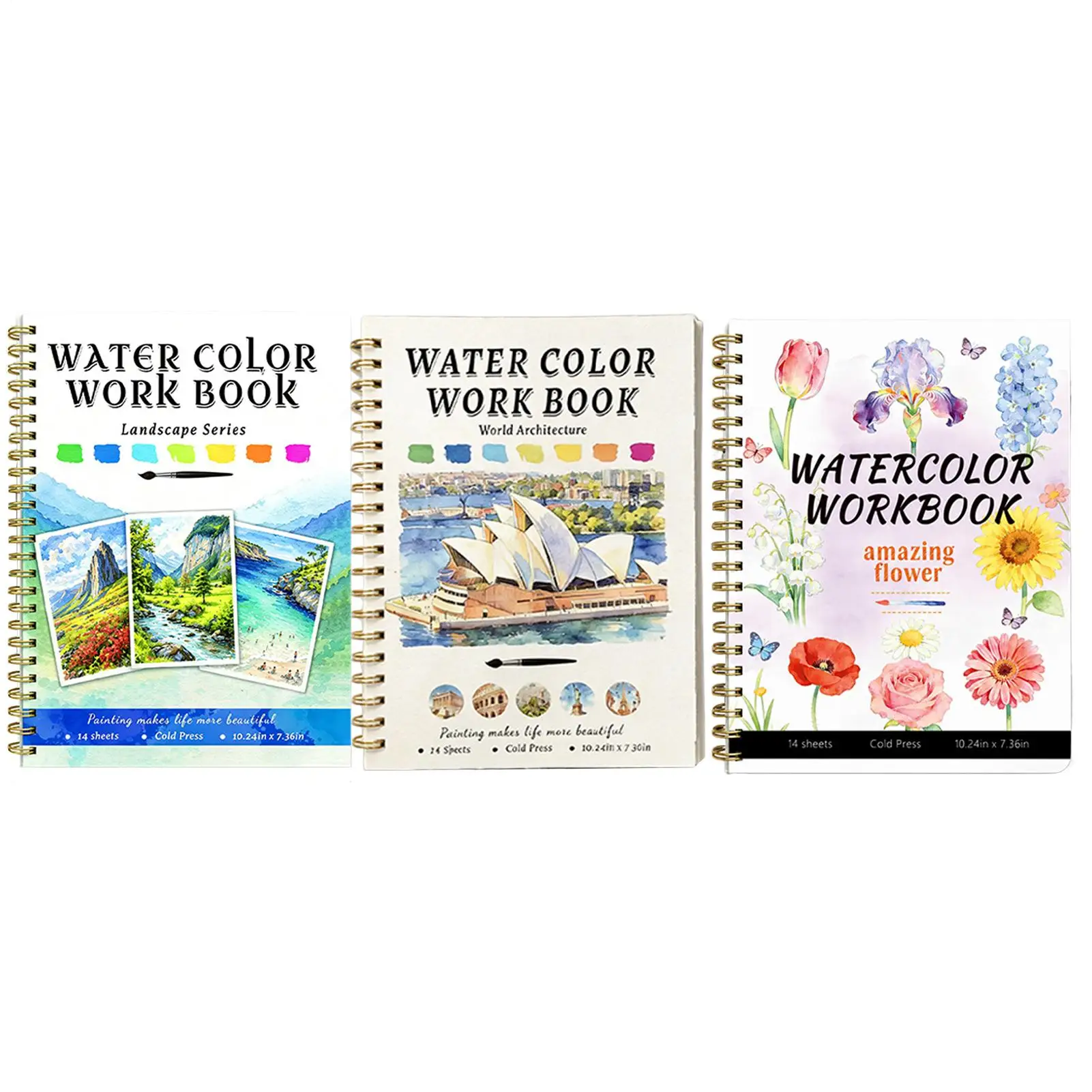 Watercolor Books for Adults Artwork Workbook Watercolor Painting Book for Travel School Home Kids Adults Teens Boys Girls Women