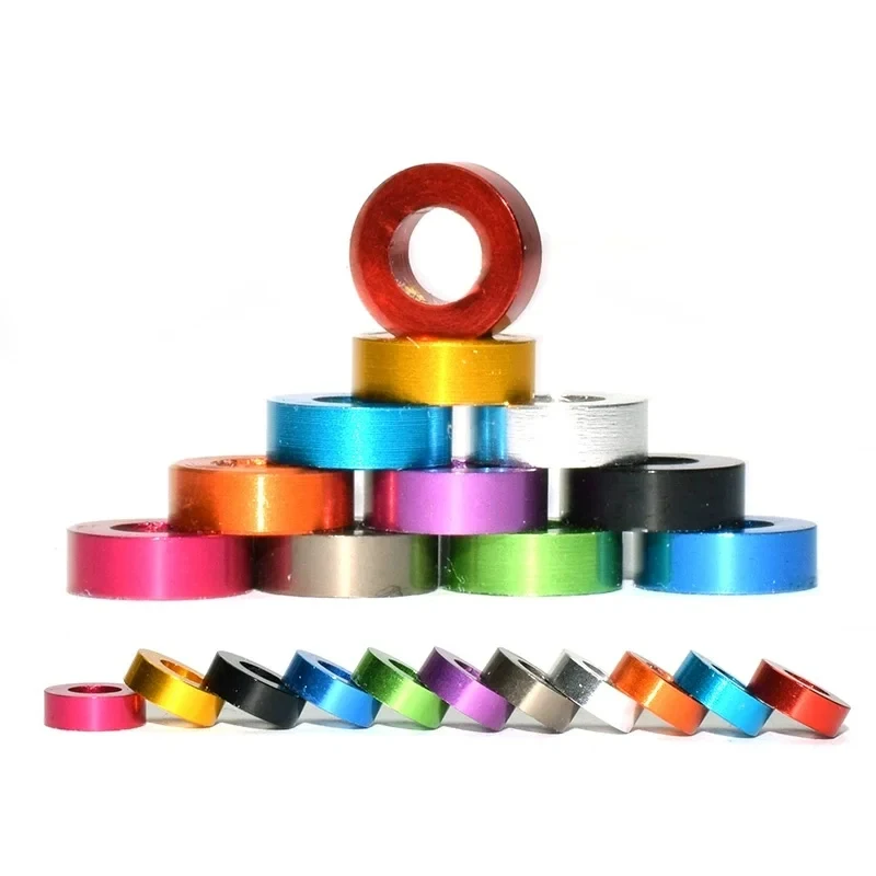 0.25 0.5 1 1.5 2 2.5 3mm Thick Colourful Anodized Aluminum Flat Washers M3 Alloy Gasket RC Model Hardware Parts