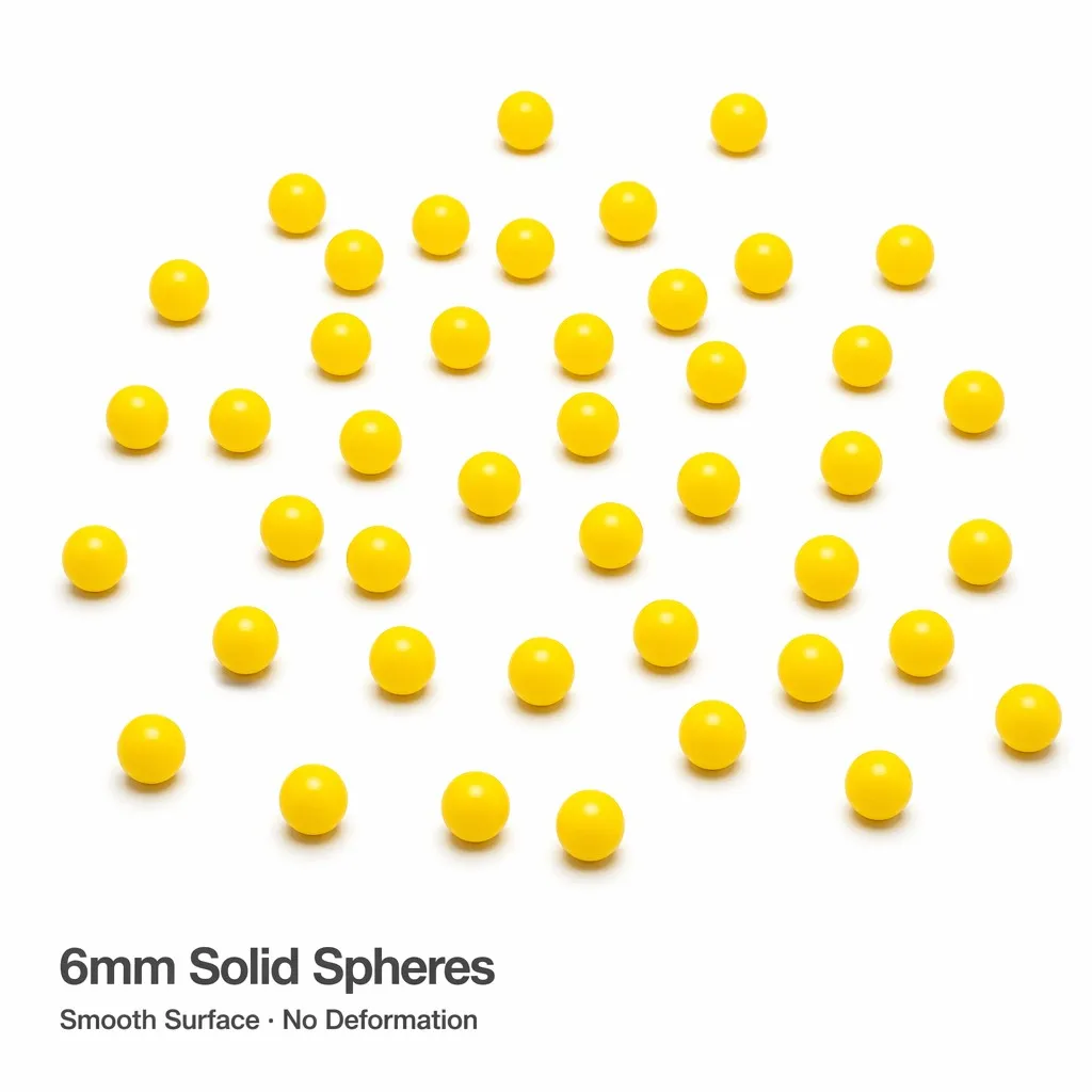 6mm Yellow BB Pellets High Precision Hard Plastic Balls 100% Solid Smooth Feeding for Toy Gun Target Practice Outdoor Games