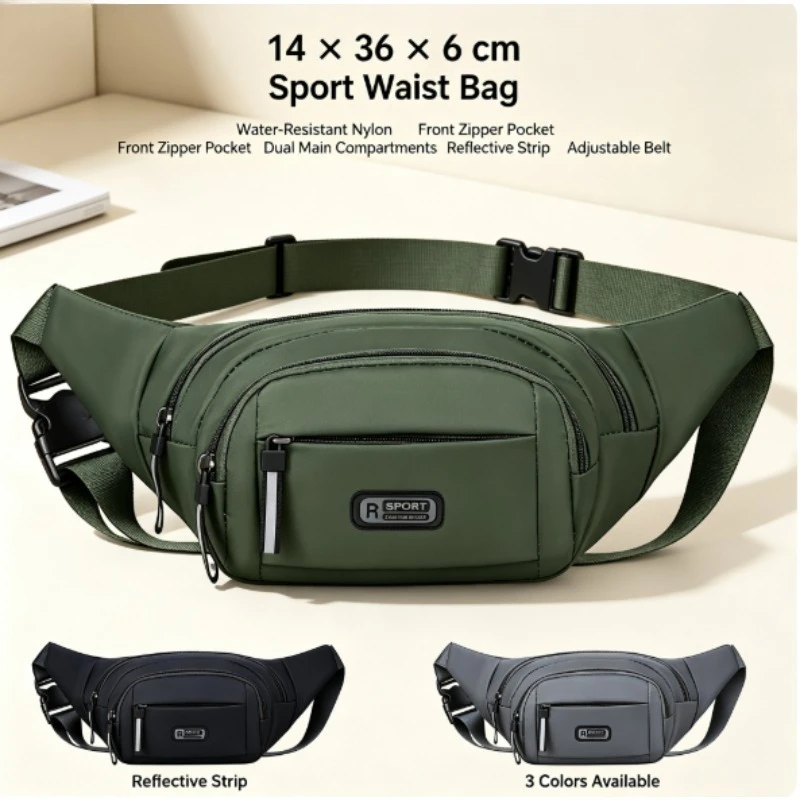 Waist Bag Men Women Oxford Waterproof Fanny Pack Large Capacity Crossbody Belt Pouch Outdoor Work Cashier Money Phone Bag