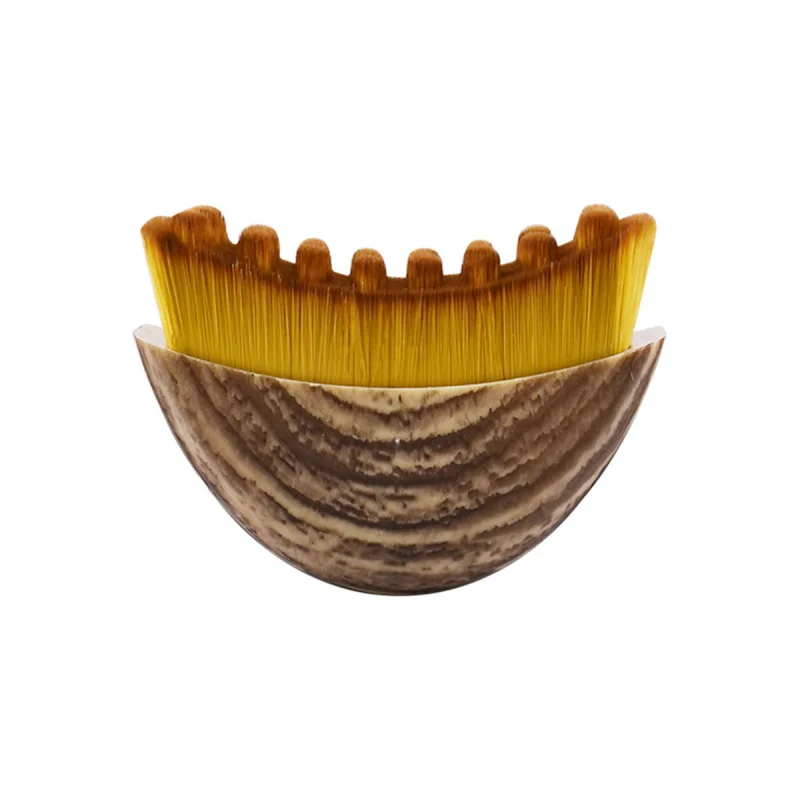 

RANCAI Lymphatic Drainage Face Brush - Natural Boar Bristles, Marble Design, Makeup, Eye, Neck, and Beard Care
