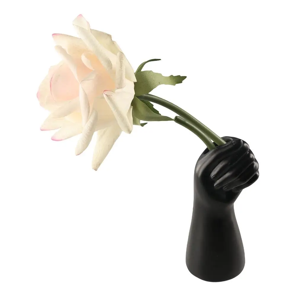 

Modern Resin Craft Hand Shape Vase European Style Durable Desktop Vase Ornament Smooth Retro Flower Vase Living Room