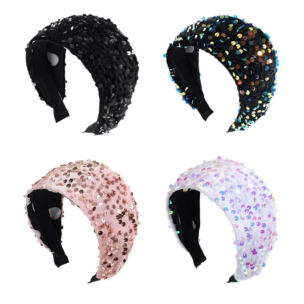

Vintage Glitter Sequins Headband Colorful Headpiece Ladies Hair Accessories for Women