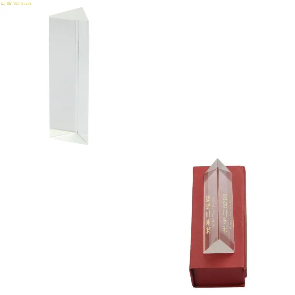 W3JE Crystal Optical Glass Triangular Prism for Teaching Light Spectrum Physics and Photo Photography Prism 10cm 4