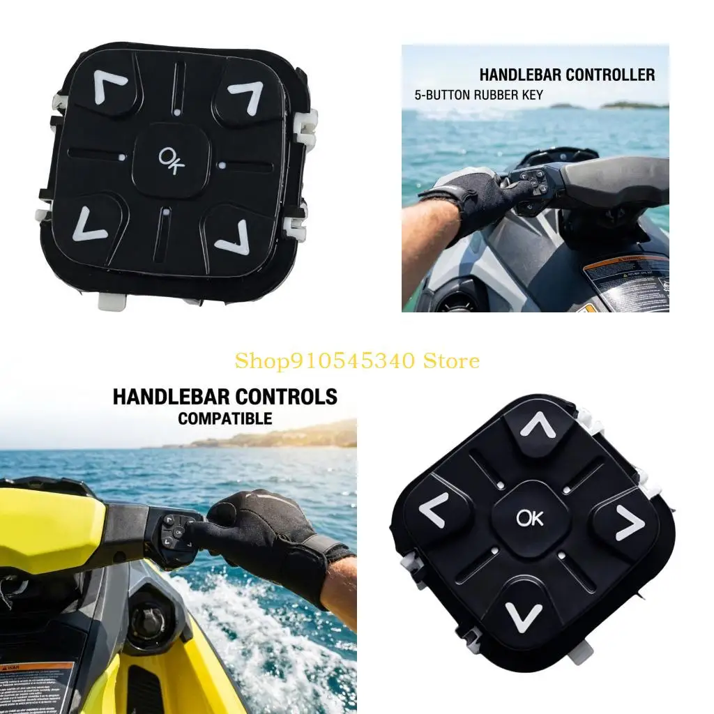 U2JA Five Button Marine Control Pad Replacement With Center OK and Directional Layout for RXT, Repair Work, and Black Finish Use