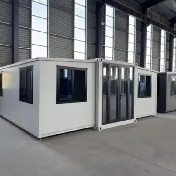 حاوية محمولة جاهزة للمنزل، 13 × 20 قدم، متنقلة قابلة للتوسيع مع نوافذ وأبواب، متعددة الأغراض للمكتب والمتجر ومنزل الحراسة